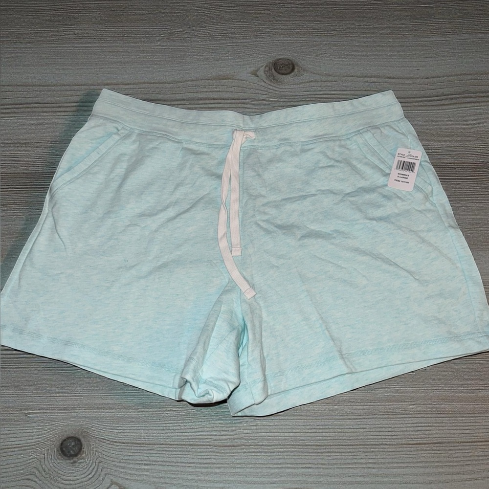32 Degrees Light Aqua and Black Athletic Lounge Shorts